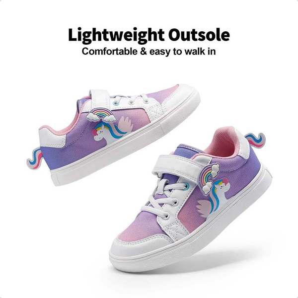 [Storybook Rainbow] Kids Breathable Fun Design Sneakers - RAINBOW  WHITE - 5